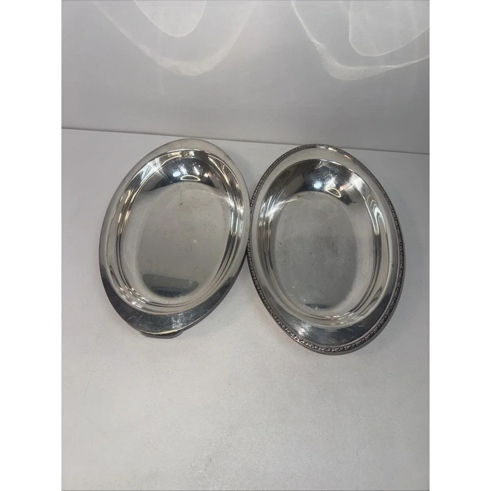 BERWICK Wm A ROGERS 7990 2 PIECE COVERED SERVING‎ DISH SILVERPLATE OVAL